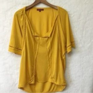 One September (Anthropologie) Top in Yellow, Size XS